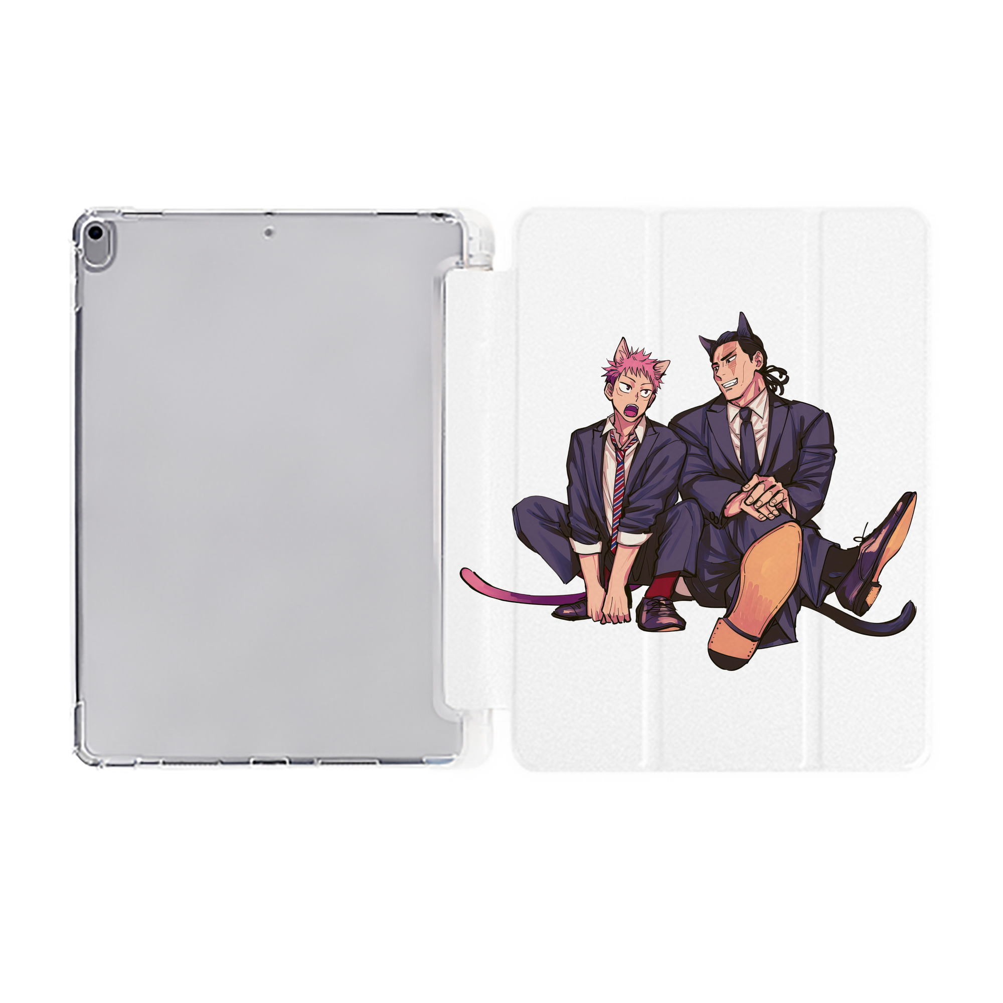 （画像用） 呪術廻戦 Jujutsu Kaisen IPad ケース ペン収納付き 三つ折りスタンド PUレザー×シリコン 対応機種9.5/10.5/10.9インチ